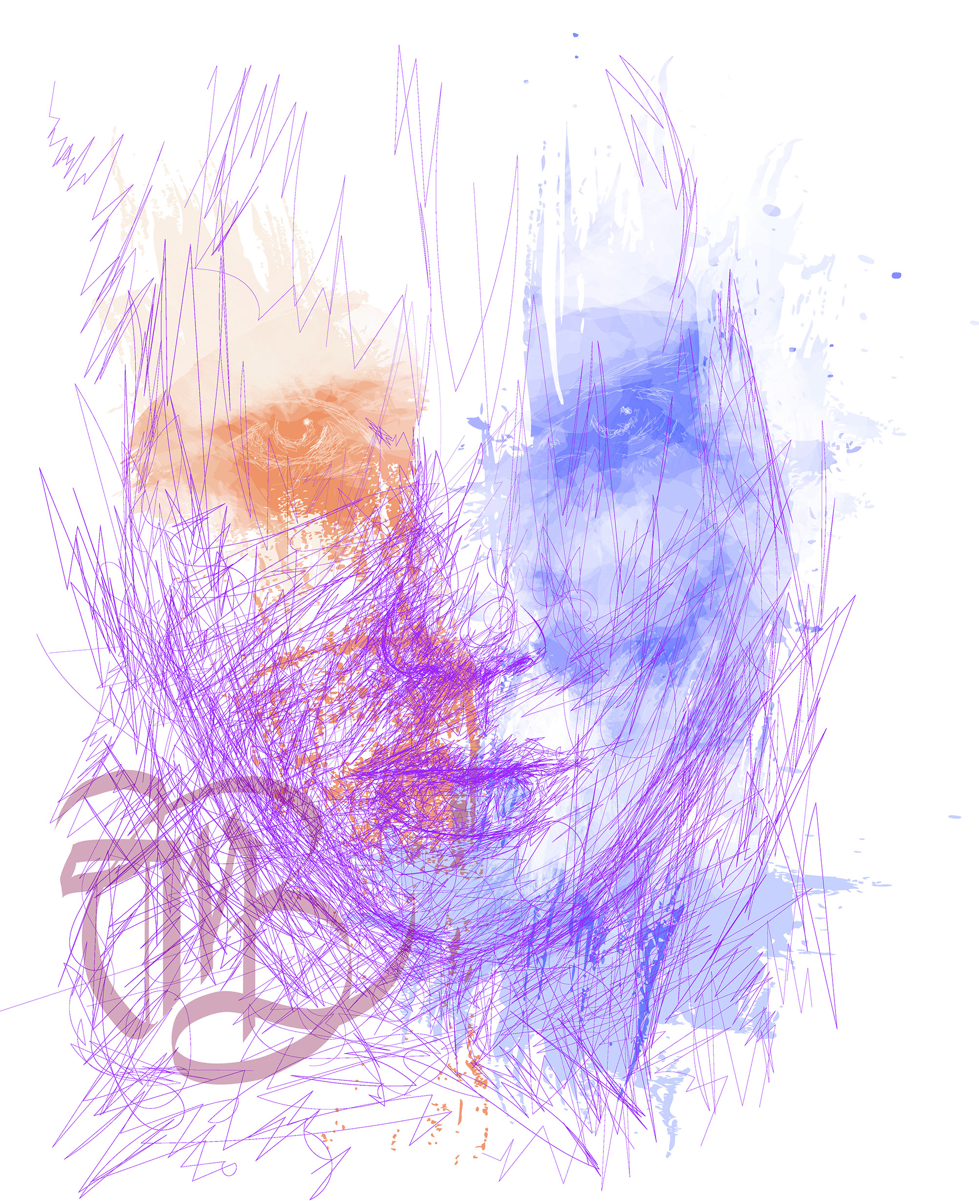Print on paper portrait woman